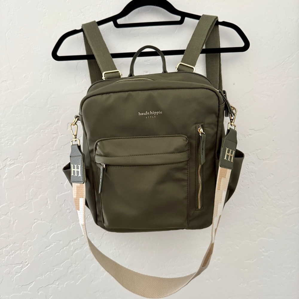 Haute Hippie Olive Green Backpack